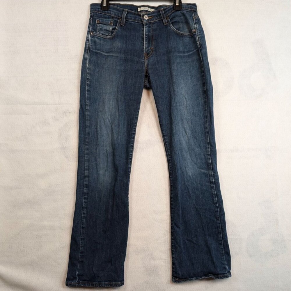 Levi's Women's 529 Curvy Bootcut Jeans Size 12 Dark Wash Denim Pockets Logo
